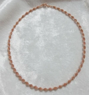 Rose Gold Spiral Helix Necklace Gallery View