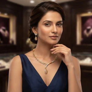 Golden Paisley Elegance Necklace Set Gallery View