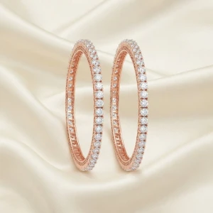 Classic Rose Gold Eternity Diamond Bangles Main View