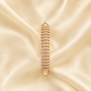 Gold Women’s Diamond-Style Tennis Bangle Main View