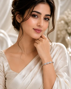 Silver 925 Halo Sparkle Kada for Women Gallery View