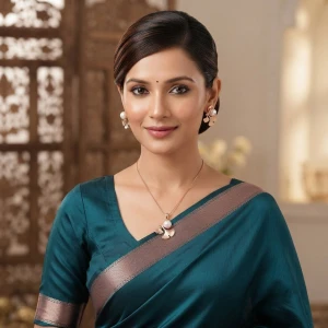 Silver Pearl Floral Half Set Gallery View