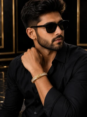 Gold Horse Motif Men’s Kada Gallery View