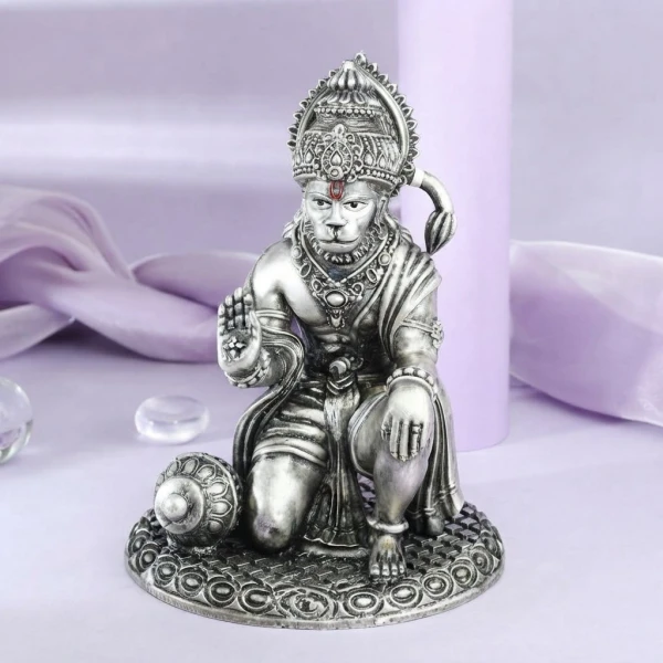 Premium 925 Silver Lord Hanuman Idol with Gada