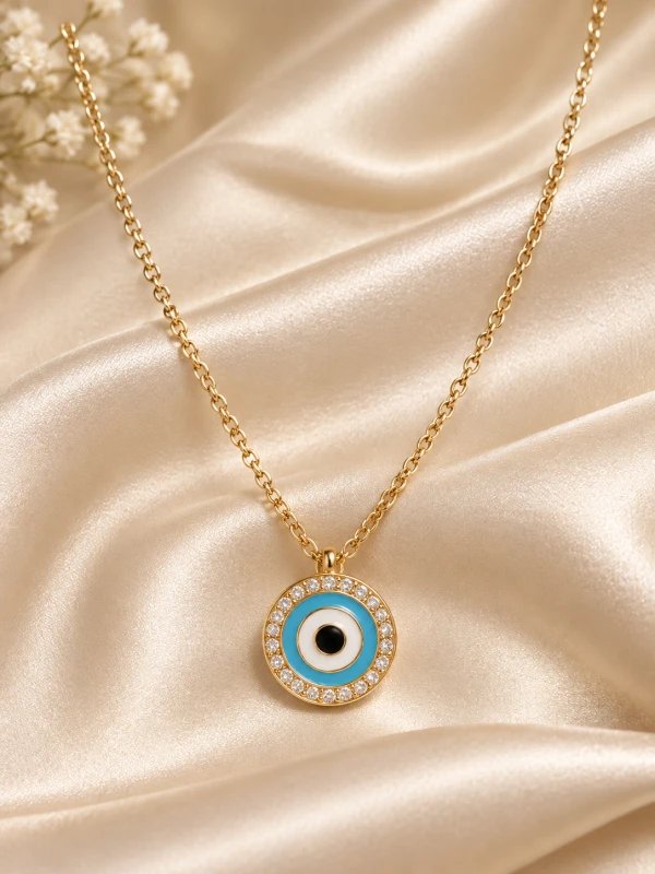 Evil Eye Silver Pendant Necklace for Women