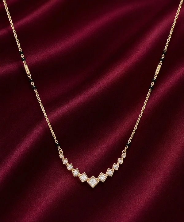 Gold Women’s Square CZ Mangalsutra