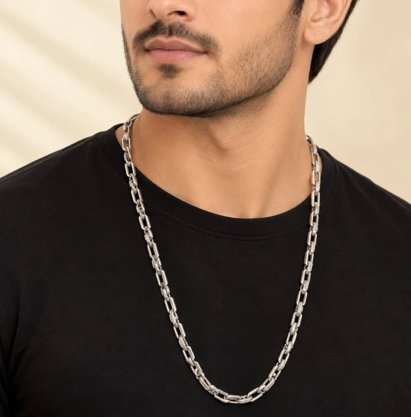925 Sterling Silver Modern Link Chain for Men