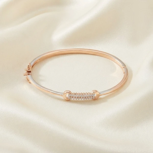 Rose Gold & Silver Women’s Designer Bangle