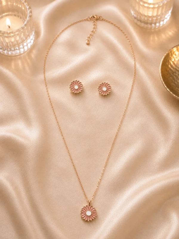 Opulent Silver Floral Necklace Set
