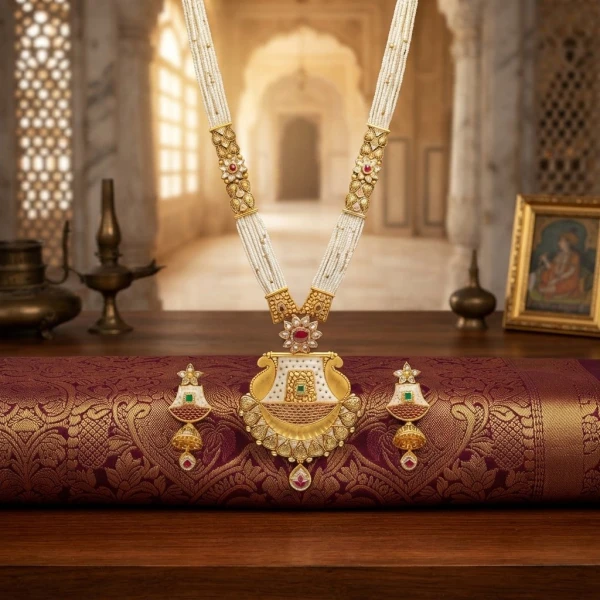 Royal Meenakari Long Necklace Set