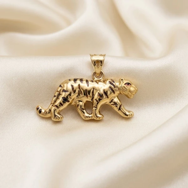 Prowling Gold Tiger Pendant