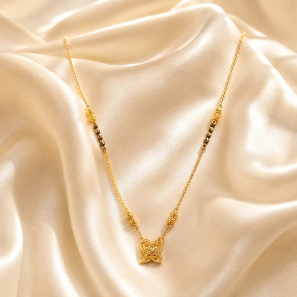 Women’s Gold Floral Mangalasutra Set