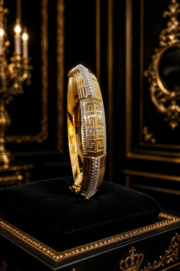 Men’s Gold Premium Geometric Statement Bracelet