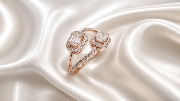 Toi et Moi Diamond Halo Ring