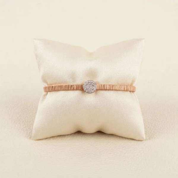 Silver Pavé Disc Cord Bracelet