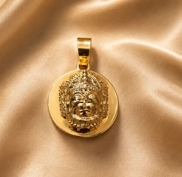Gold Lord Hanuman Ji Medallion Pendant