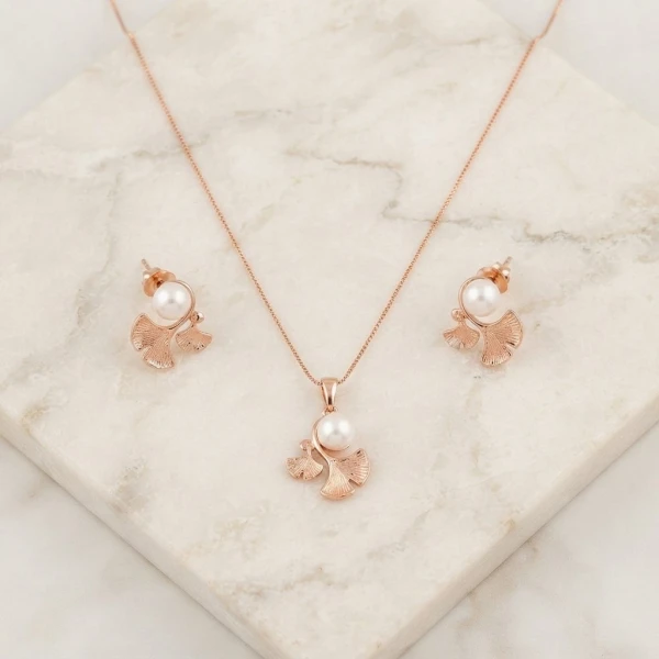 Silver Pearl Floral Half Set