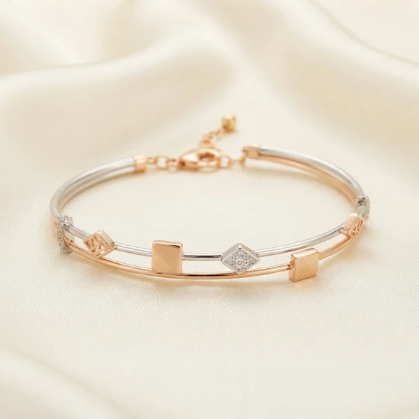 Rose Gold & Silver Women’s Designer Bracelet