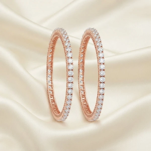 Classic Rose Gold Eternity Diamond Bangles