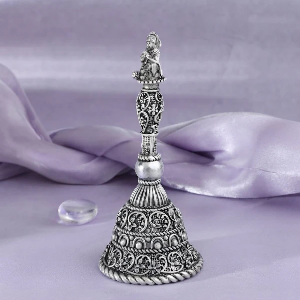 Ornate Floral 925 Silver Prayer Bell