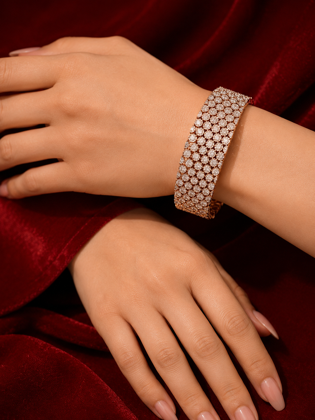 Artisan Diamond Broad Bangle