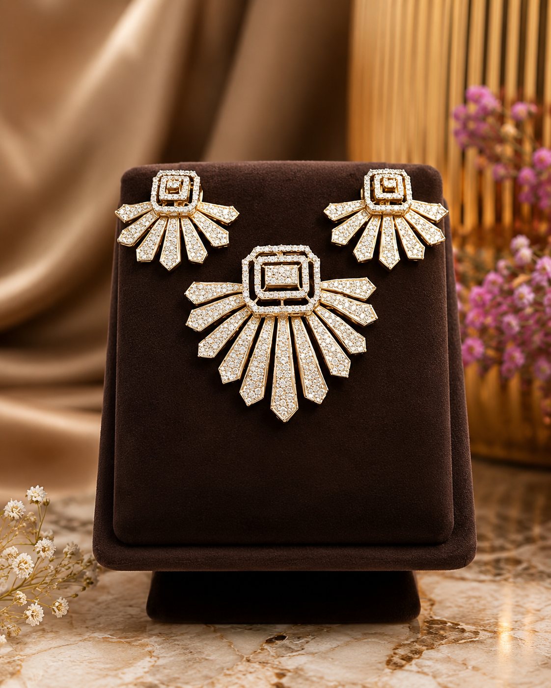 Exquisite Diamond Halo Set