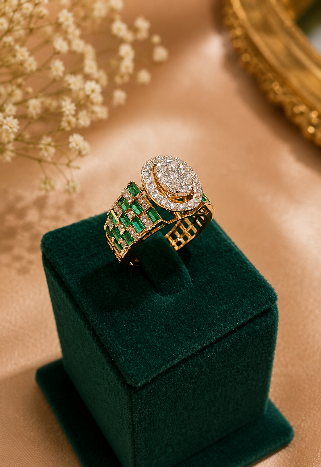 Lustrous Diamond Halo Ring