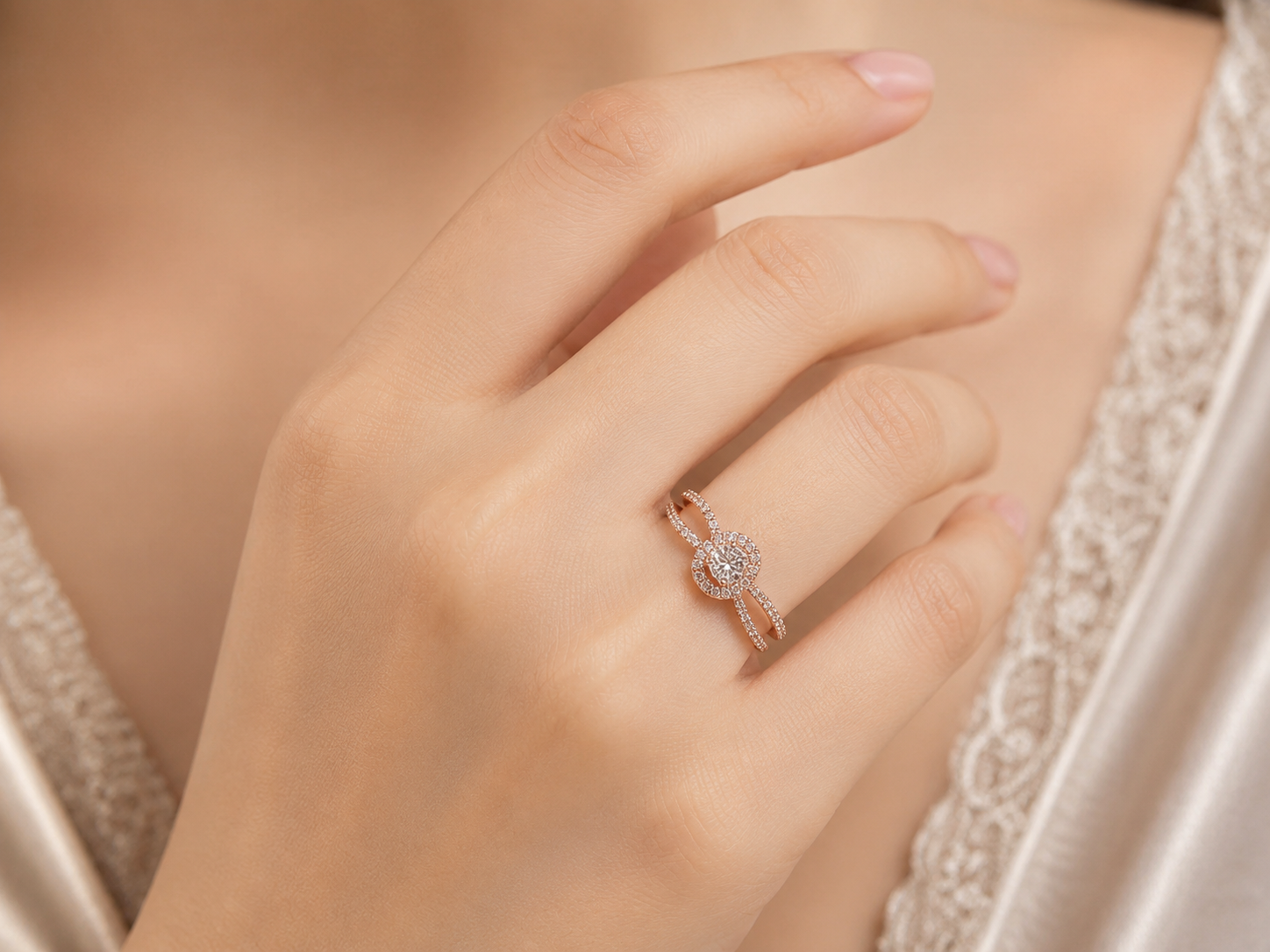 Celestial Three-Stone Diamond Ring