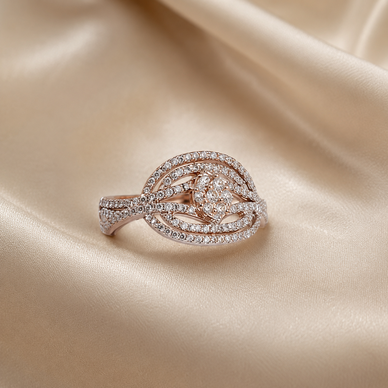Resplendent Floating Halo Diamond Ring Gallery View
