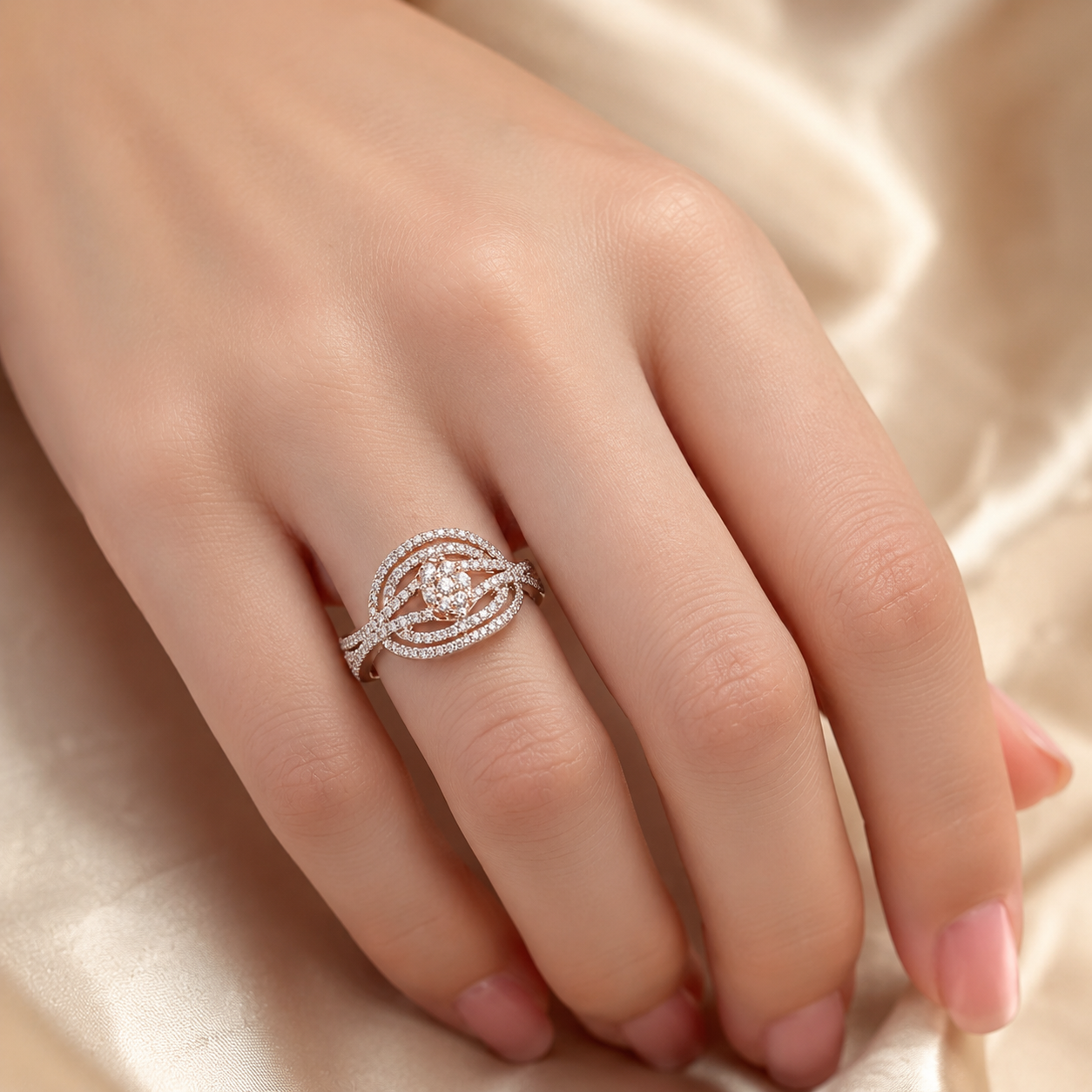 Resplendent Floating Halo Diamond Ring