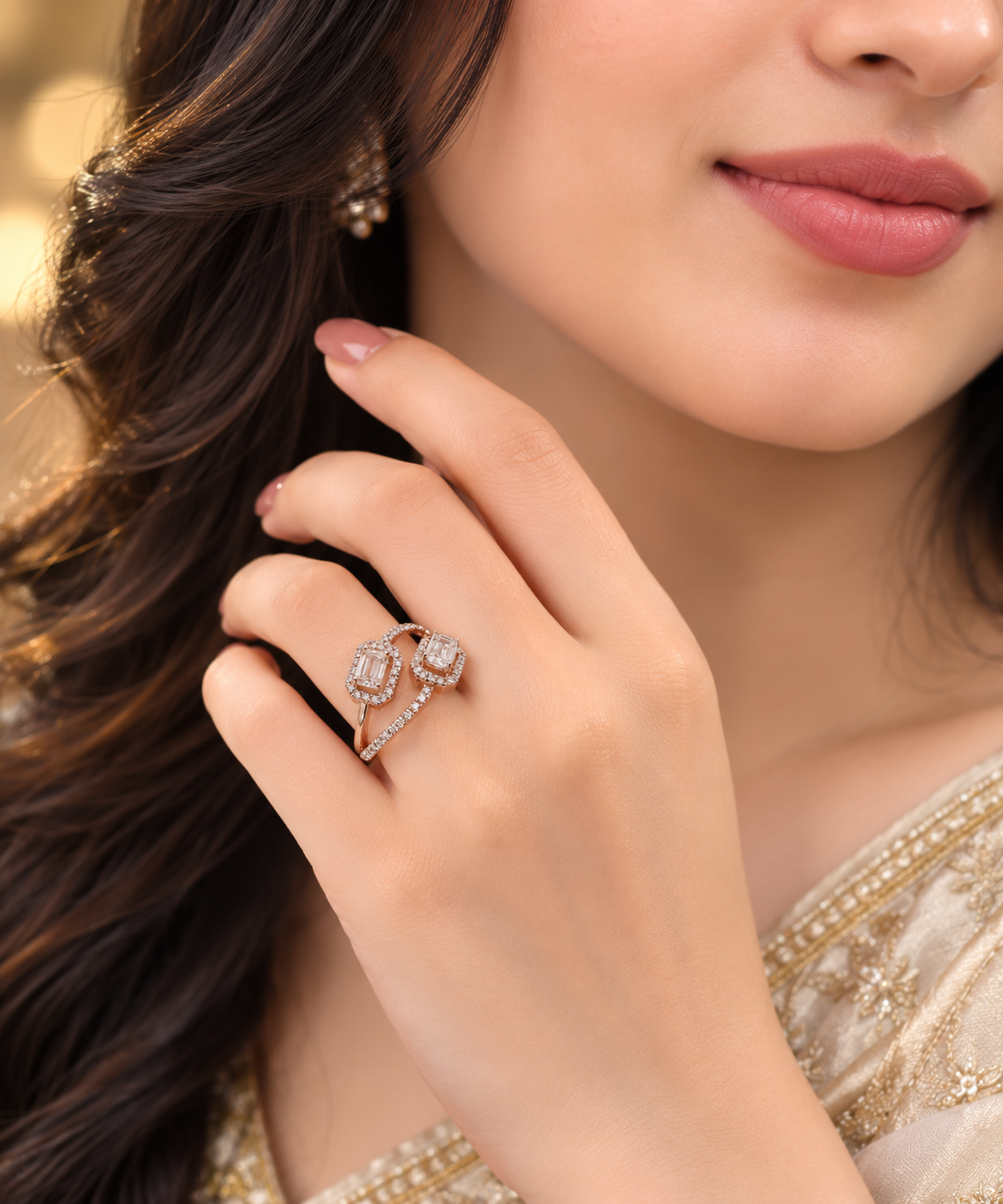 Sovereign Floral Cluster Diamond Ring