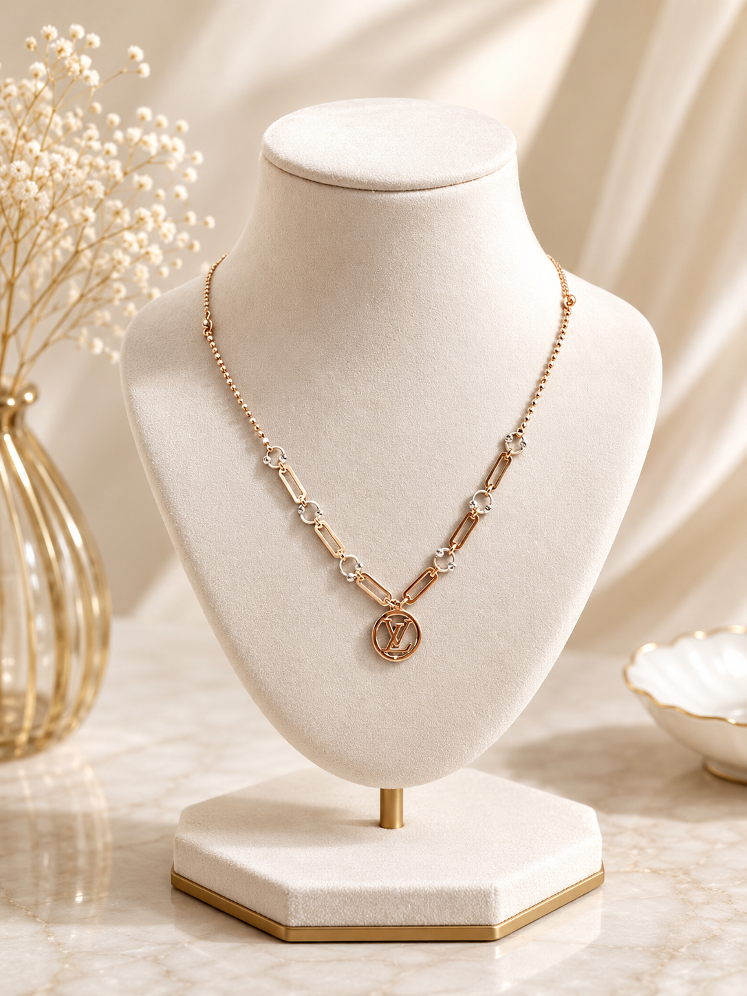 Classic Gold Monogram Paperclip Link Chain