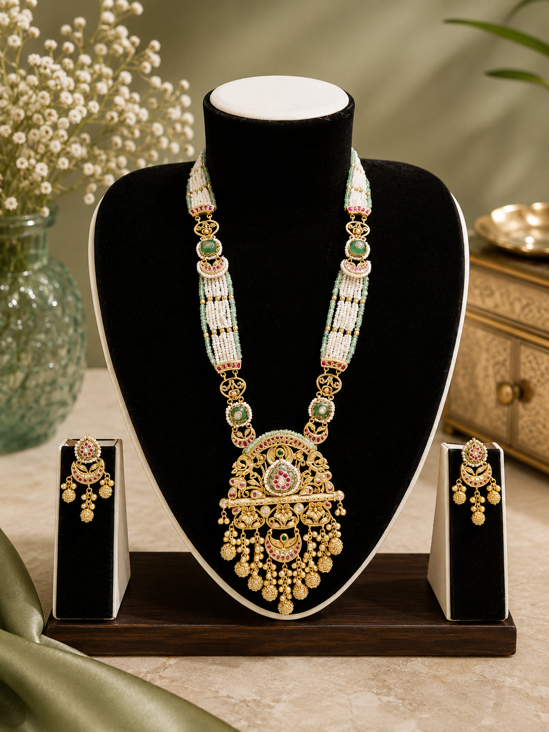 Divine Gold Antique Pendant Set