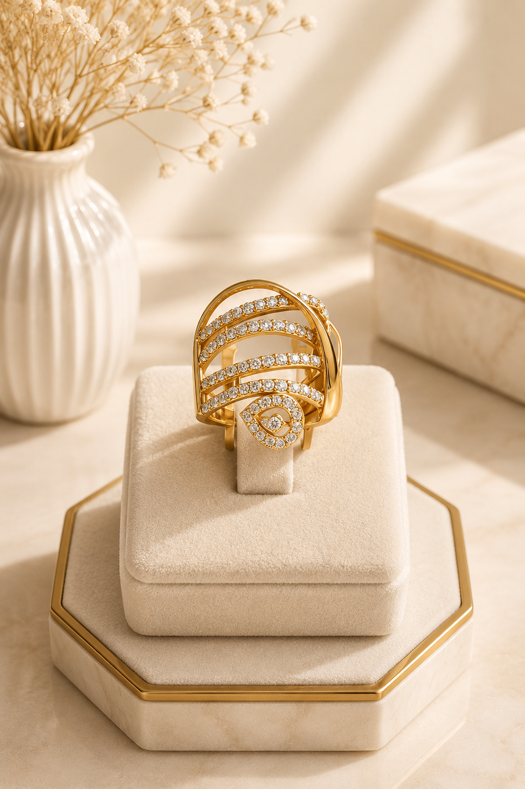 Classic Gold Paisley Cage Ring