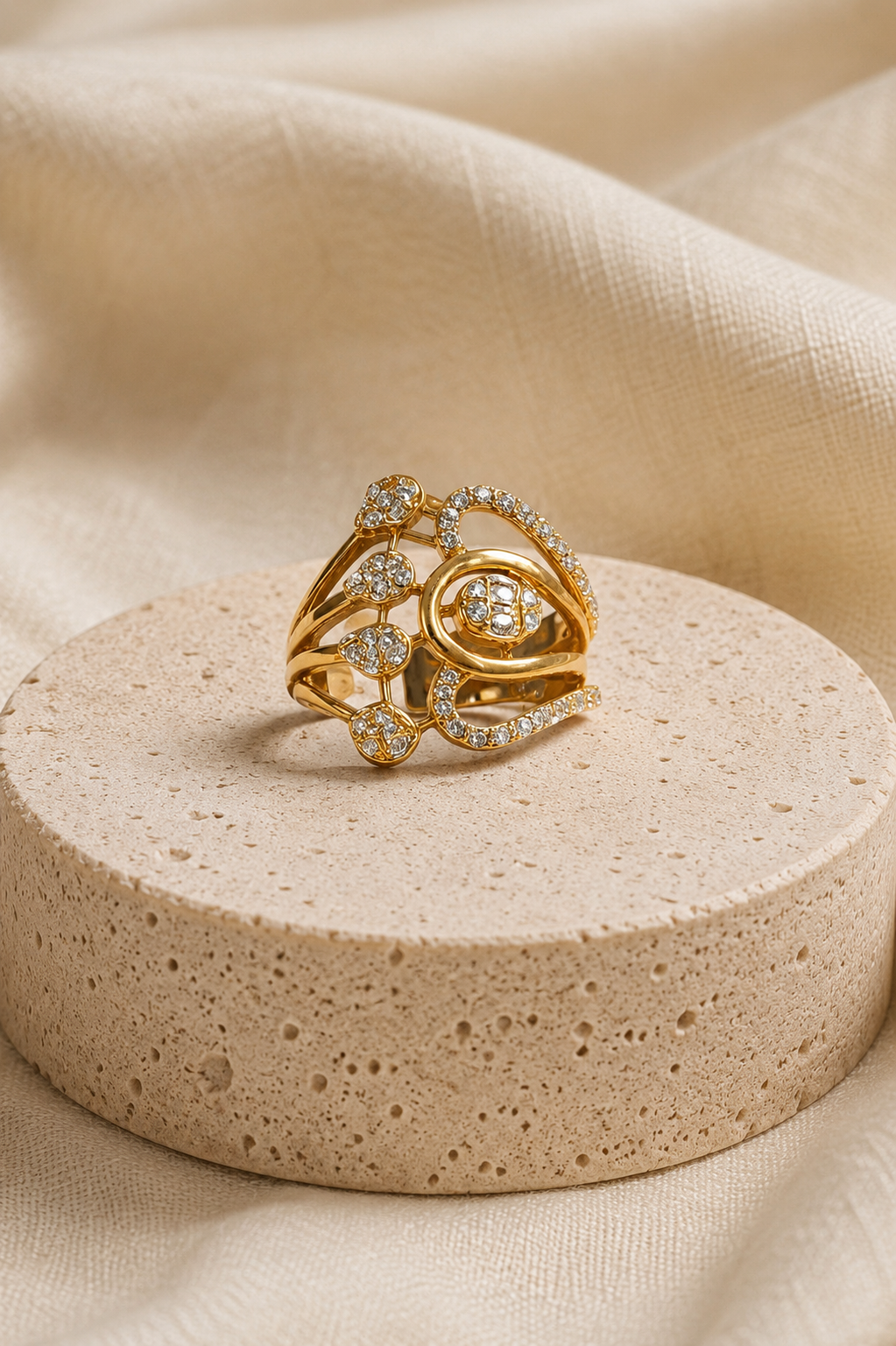 Classic Gold Swirling Cluster Ring