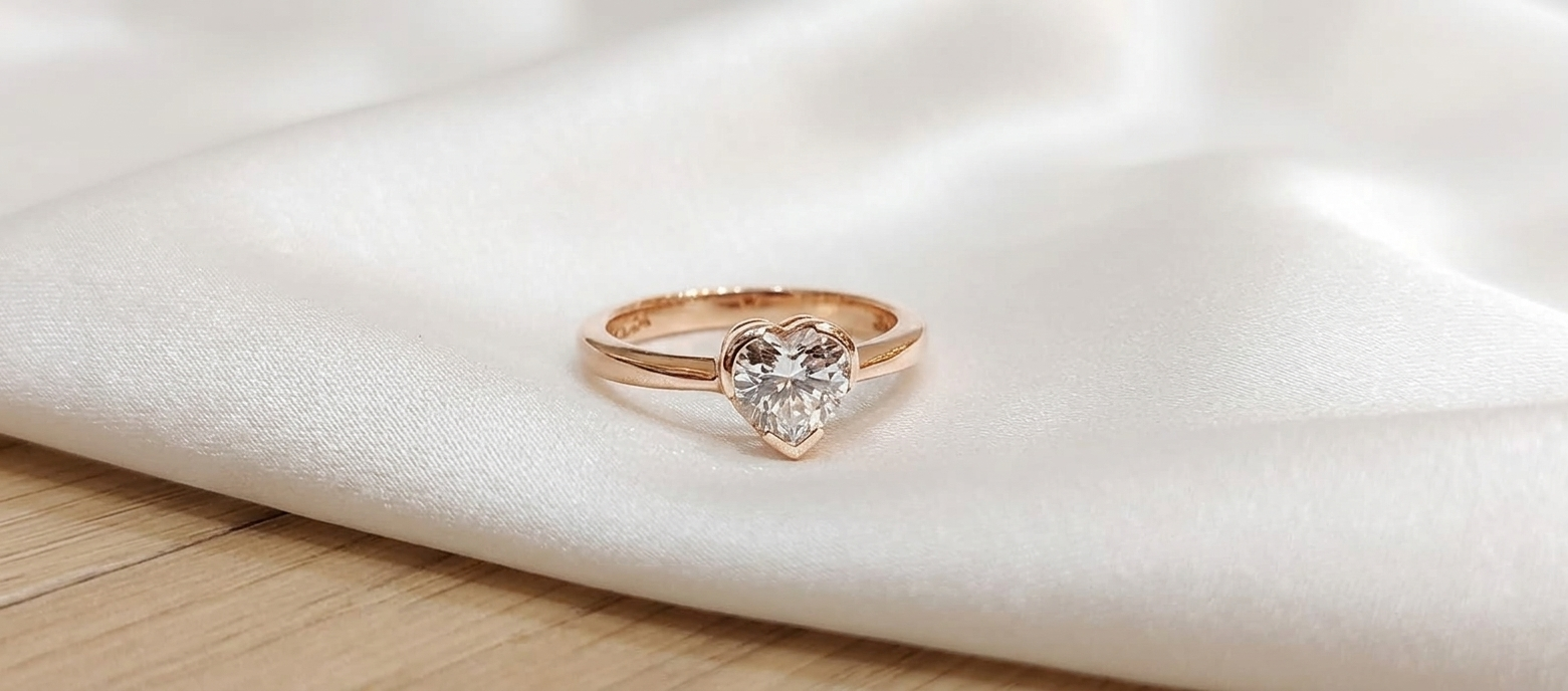 Magnificent Heart Cut Solitaire Diamond Ring Gallery View