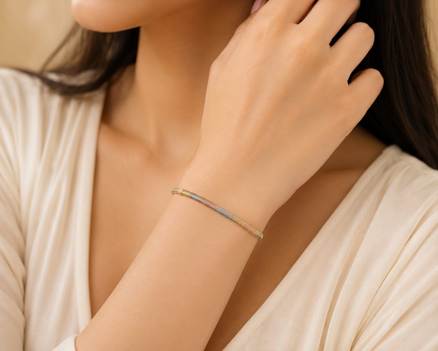 Lustrous Silver Beaded Bracelet