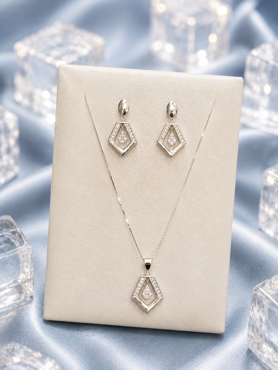 Solemn Silver Matching Earrings Set